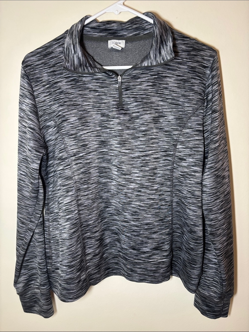 J. Crew Women's Black & Gray Space-Dye Half-Zip Pullover